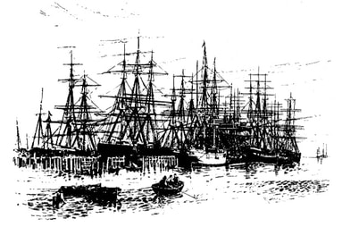 Sailing Ships at Dock