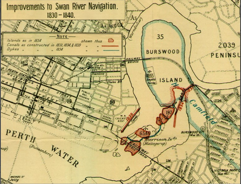  Improvements to Swan River navigation from 1830 to 1840.